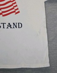 Vintage Y2K United We Stand Tshirt Mens LG Wht And Justice For All Osama Target