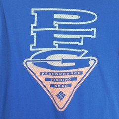 Columbia PFG Mens T-Shirt Blue XL Performance Fishing Gear Short Sleeve Cotton