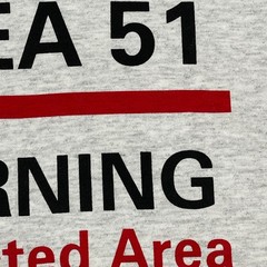 Vintage Y2K Warning Area 51 Alien UFO Shirt 2XL 26×30 Heathered Gray