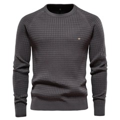 100% Cotton Men Sweaters Soild Color O-ne High Quality Mesh Pullovers