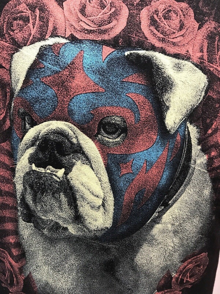 Natural Rejection Captain America USA Bulldog Bull Dog Roses Flowers T Shirt LG