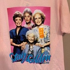 NWT The Golden Girls Betty White Pink Short Sleeve Cotton T-shirt MD (38/40)