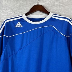 Adidas Mens ClimaCool Blue White Striped Soccer Athletic Shirt XL