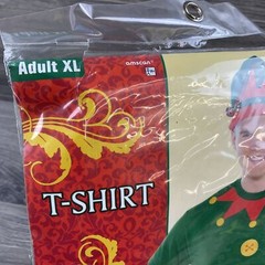 Elf Amscan Adult XL Novelty T-Shirt Unisex Short Sleeve Crew Neck Christmas
