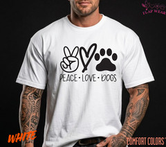 Unisex Peace Love Dogs Printed T SHIRT,T shirt women,T shirt men,T shirt vintage