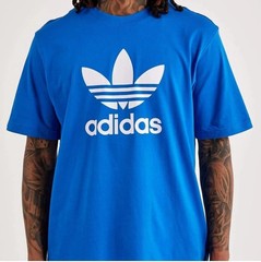 Adidas Original Trefoil Big Classic Logo Tee T-Shirt Royal Blue Bluebird M L XL