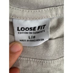 Cotton On Mens Loose Fit Striped T-Shirt Large Tan Brown Some Times Label Tee