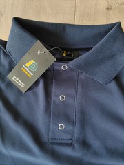 ID Workwear Ultimate Navy / Yellow Hi Vis Polo Shirt Press Studded Fastening