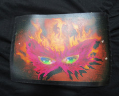 SOUND MUSIC Activated LED LIGHT UP FLASHING Halloween Fire Mask PARTY T-SHIRT 2X