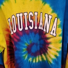 Tie Dye Long Sleeve Shirt 2XL Louisiana Festival Mardi Gras Rainbow Colorful
