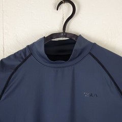 Tesla Shirt Mens Large Gray High Neck Logo Long Sleeve Stretch Pullover