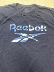 Reebok Shirt Mens XL Blue USA Flag Logo Graphic Tee Tagless Patriotic Casual
