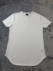 Cuts Clothing Elongated Henley T-Shirt Men’s XXl White
