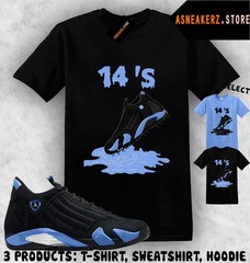 Shirt Matching AJ 14 Black University Blue 2026 Match Sneaker Shoe Dripping 14s