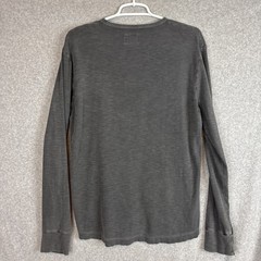 Flint And Tinder Henley Shirt Mens Medium Gray Long Sleeve Cotton Knit USA Made