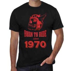 Men’s Graphic T-Shirt Born To Ride 1970 54th Birthday Anniversary 54 Year Old