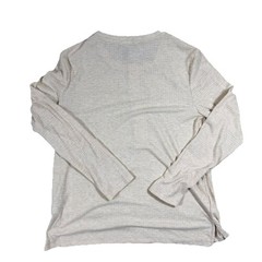 G.H. Bass Henley Mens Medium Beige Waffle Knit Thermal Long Sleeve Shirt