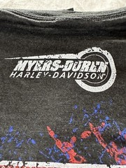 District Made Black 2xl Smoke And Guns With Myers-Durer Harley Davidson On It
