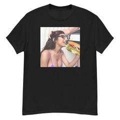 Mia Khalifa Eating A Sandwich Unisex Classic T-Shirt (Size S-5XL)