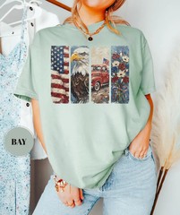 Vintage Patriotic Independence Day 4th Of July Comfort Tee Gift For Her Him