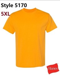 Hanes 5170 5XL EcoSmart Crewneck Short Sleeve Tee Pit to Pit 31″ Unisex Gold