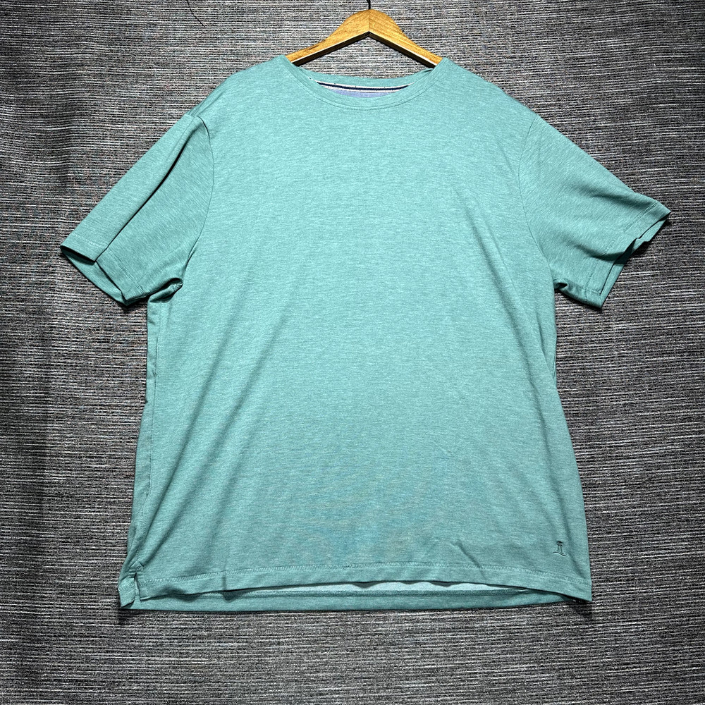 Lands’ End T Shirt Men’s 2XL Green Stretch Soft Short Sleeve