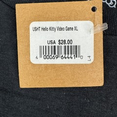 Hello Kitty by Sanrio Hello Kitty Unisex XL Black Japanese Text Neon Logo NWT