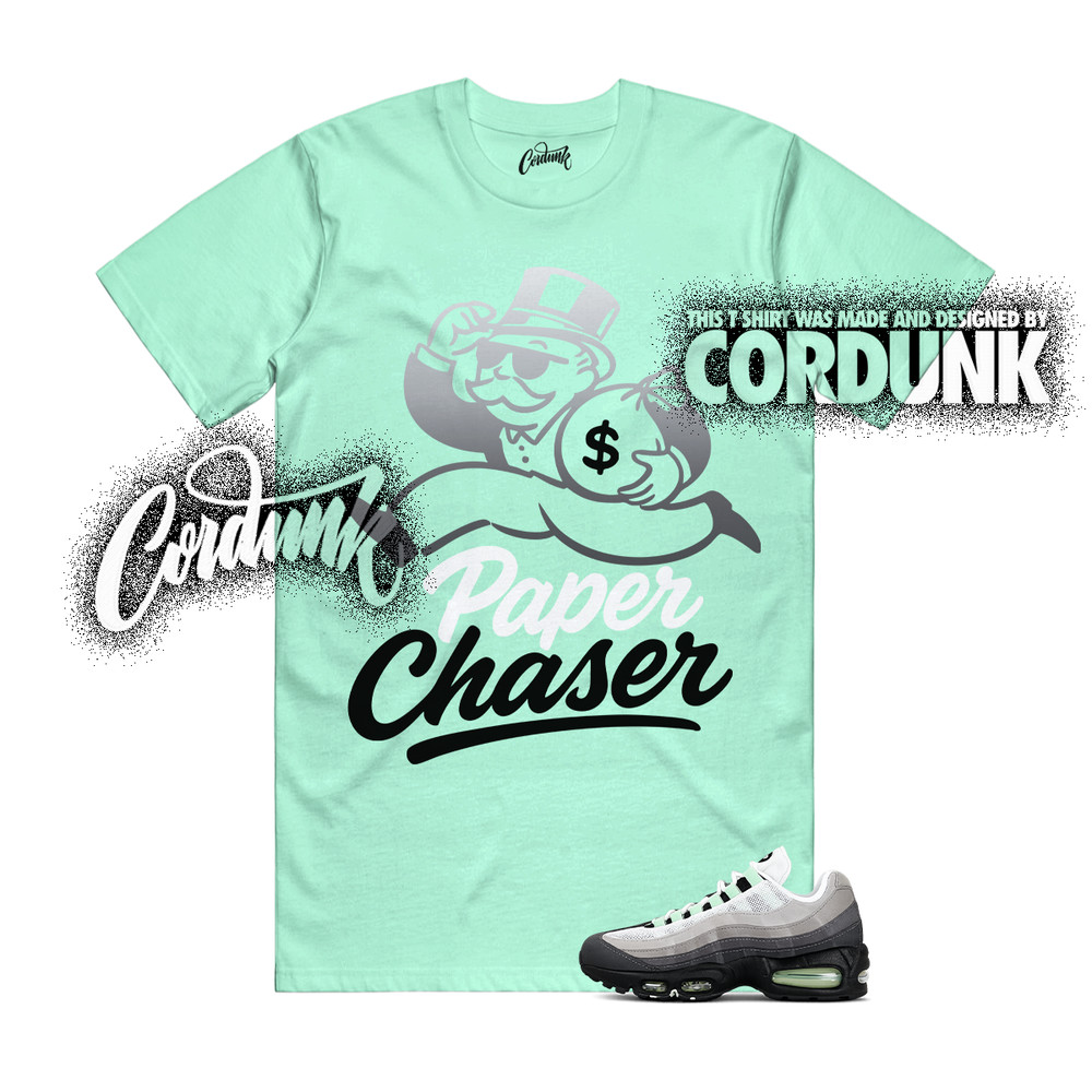 Air Max 95 Fresh Mint Big Bubble Green Foam Grey OG T Shirt Match PAPER