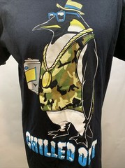 Beer Shirt mens large hip hop skater Chilled Out Penguin Short Sleeve