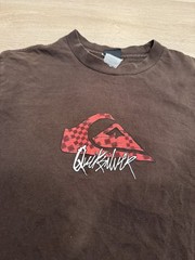 Early 2000s Vtg Quicksilver Surf-wear Brown T-shirt men’s M surf skate grunge