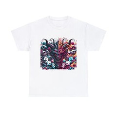Unisex Adult T Shirt Horror Metal Art Dragon Mash Up With Weird Cute Creatures