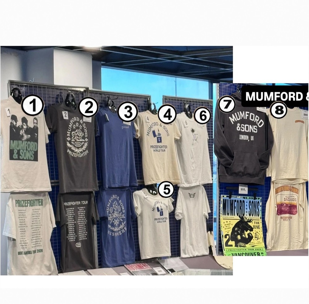 Mumford And Sons Prizefighter Tour 2026 North America Merch T-Shirt Reprint