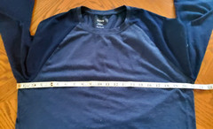 ALFANI MENS EASY CARE COLORBLOCK T-SHIRT-LARGE-BLUES-CREW NECK-LONG SLEEVES-*NEW