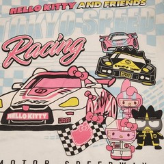 Sanrio Hello Kitty & Friends Shirt Adult Small White Tokyo Speed Racing Graphic