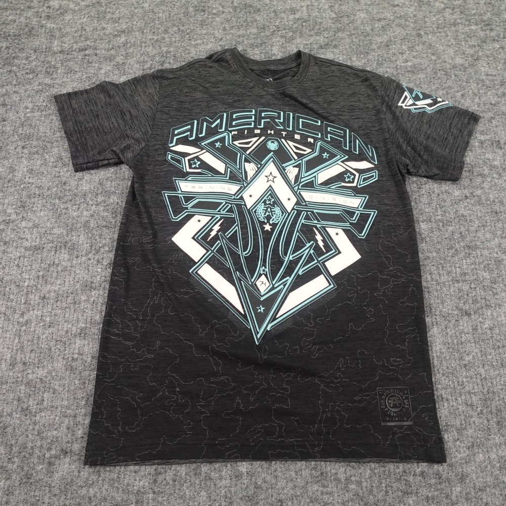 American Fighter Graphic T-shirt Mens Medium Gray Heather Cotton/Polyester MMA