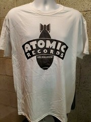 New! ATOMIC RECORDS Milwaukee BOMB LOGO Authentic T-Shirt S-M-L-XL-XXL-XXXL