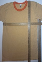 Lot Of 2 American Apparel Ringer Neck T Shirt Single Stitch Adult Small Slim Fit