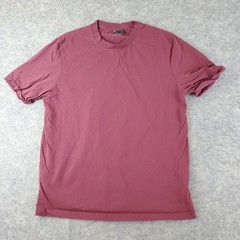 Asos Shirt Men Large Red Burgundy Crew Neck Short Sleeve Stretch Pullover Casual