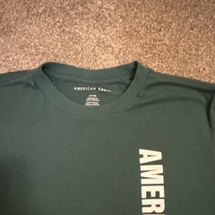 American Eagle Men’s Green Graphic Logo Crew Neck Short Sleeve T-Shirt Size S
