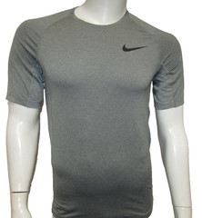 NIKE PRO DRI-FIT SLIM FIT GRAY ATHLETIC SHORT SLEEVE TEE SHIRT MENS SIZE S