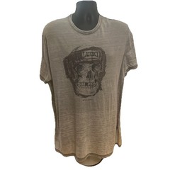 Lucky Brand Lucky Winner Venice Burnout Skull Gray Short Sleeve XL Thin & Faded