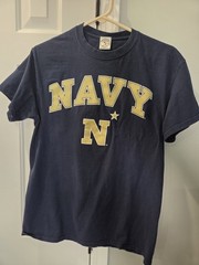 Navy Midshipmen Mascot Tee SMALL Blue Yellow Campus Colors Collegiate Sportswear