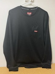 Wrangler ATG Mens L Black Long Sleeve Performance Shirt Zip Pocket Waffle Knit