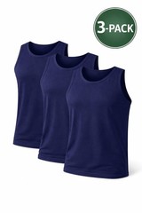 Fabrik Pure Cotton Crew Neck Sleeveless Tee Shirt For Men 3 Pack in 2XL-8XL