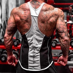 Men’s Gym Tank Top Muscle Shirt Sleeveless T Shirt Workout Fitness Training Tee