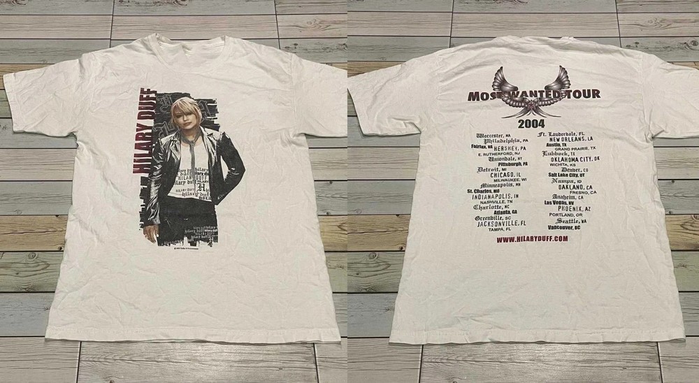 Hilary Duff Most Wanted Tour 2004 Double Sided Graphic T-Shirt S-5XL