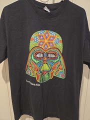 VTG Darth Vader Big Face Galaxy Portrait Black Short Sleeve T Shirt Size Large