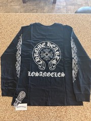 Chrome Hearts Los Angeles Black Long Sleeve Crew Neck Graphic Tee XL Cotton