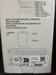 Lacoste Men’s 3pack 100% Cotton Regular Fit Crew Neck Tee White Size XL