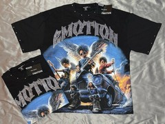 Mixed Emotion Men’s X-Large Black Graphic Rhinestone Studded Crew Neck T-Shirt